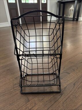 Black Metal Wire Tiered Storage Basket - Home Accents